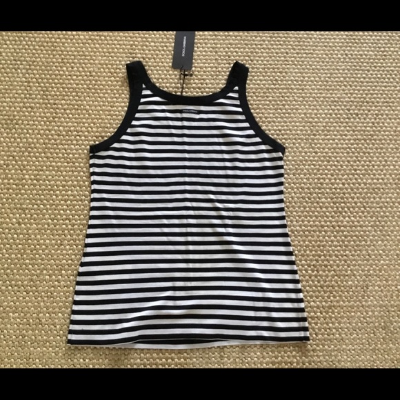 AUTHENTIC DOLCE & GABBANA WHITE AND BLACK STRIPE TANK TOP SIZE 44 IT ( 4-6 US ) - Picture 3 of 7